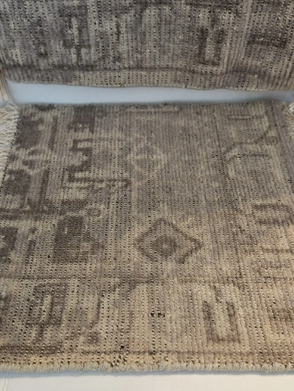 Pottery Barn NWT Wesson Printed Handwoven Geometric Fringe Wool Rug Pair
